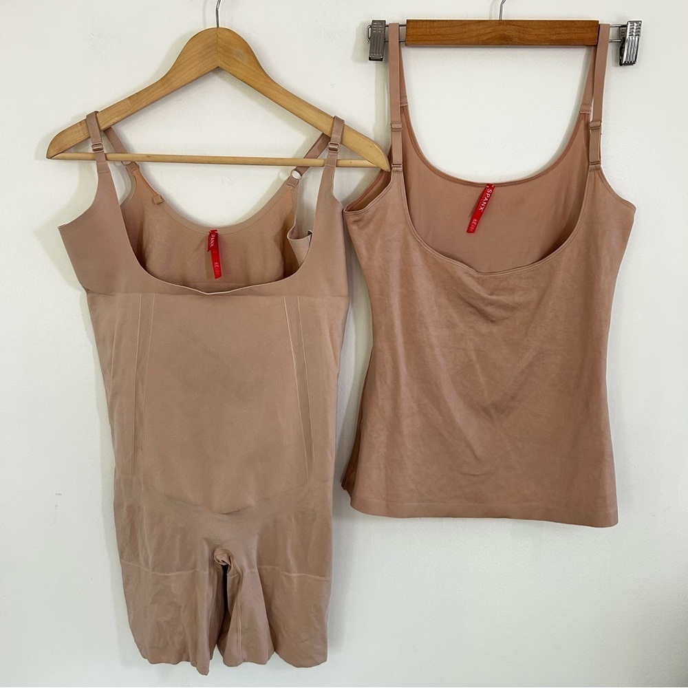 SPANX Women's Nude Shapewear Set Size 2x Bodysuit and Tank Top